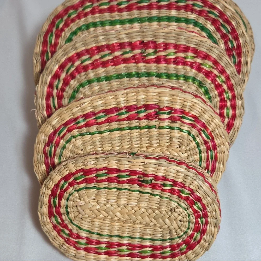 VTG 70s Nesting Baskets w Lids & Handles Set of 5, People's Republic of China